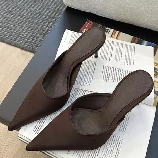Summer Minimally Pointed Womens Slippers Comfortable And Easy To Wear High Heel Slippers Fashionable Womens Shoes 260507