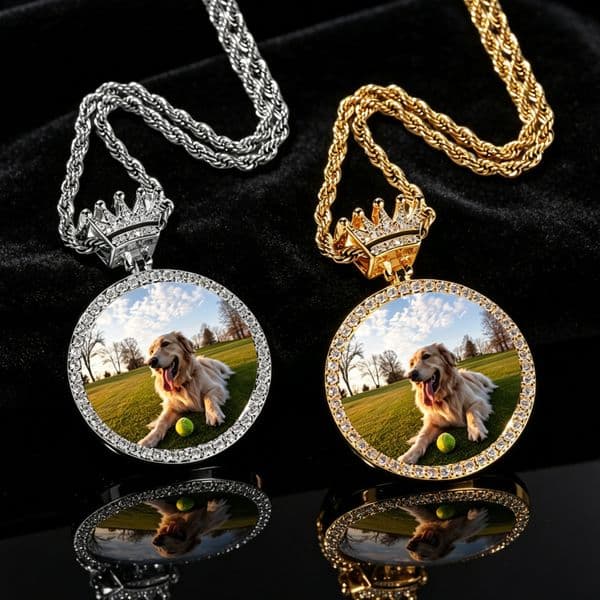 Hip Hop Retro Cute DIY Photo Pendant Crown Heart Butterfly Design Round Photo Charm Jewelry Clasp For Necklace Bracelet Making Gift