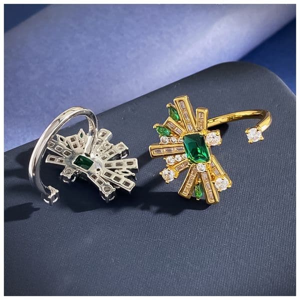 Designer Necklace Necklace for Women Geometric Fan Emerald Zircon Diamond Jewelry Set Earrings Necklace Ring Luxury Jewlery Designer Elegant