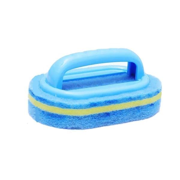 Kitchen Sponge Wipe with Handle Cleaning Brush Bathroom Tile Glass Cleaning Sponge Thickening Stain Removal Clean Brush