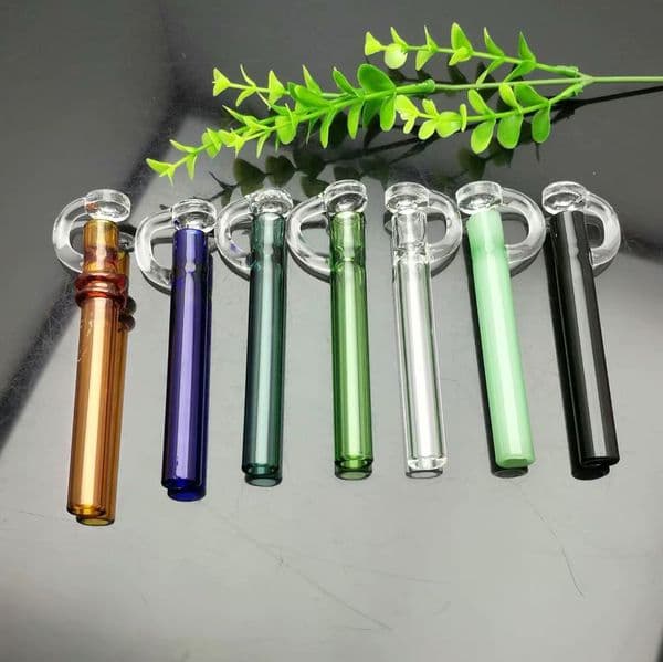 Colored Glass Pipe with Cover Wholesale Glass Water Pipes Tobacco Accessories Glass Ash Catcher