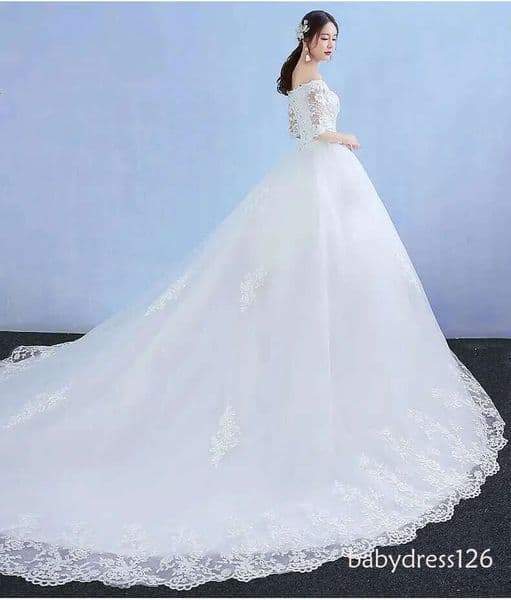 Simple fantastic Wedding Dress 2026 The Bridal Half Sleeve Sexy V-neck Classic Embroidery Big Train Ball Princess Gown