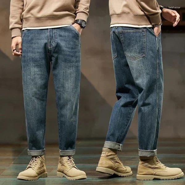 Men's Jeans 2026 Cotton High Quality Loose Harem Pants Fashion Baggy Casual Outdoor Work Denim Brand Clothing