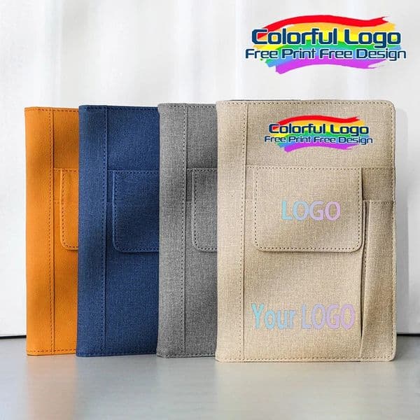 Custom Multi-functional Notebook PU Leather Notepad with Insert Bag Pen Holder Diary Handbook Print Office Book Stationery 260506