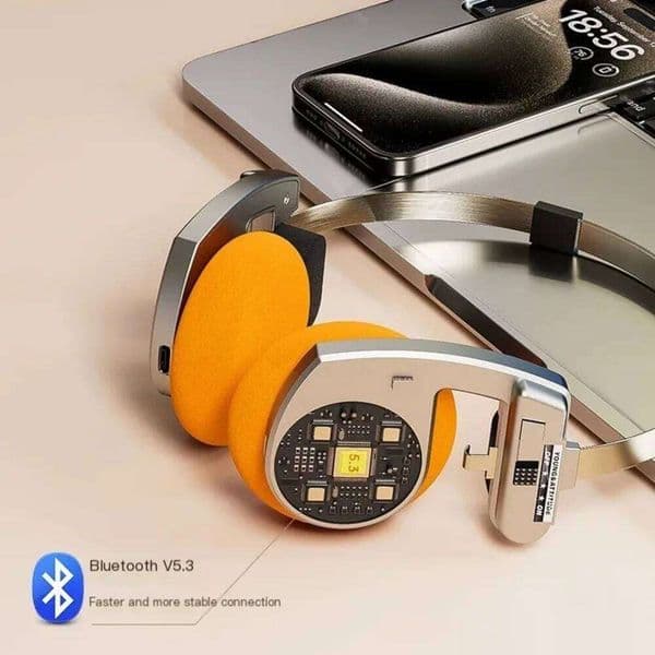 BT5.3 Wireless Headphones Sports Earbuds Retro Foldable Headset Stereo Gaming Noise Reduction Fashion Earphone 26W0507