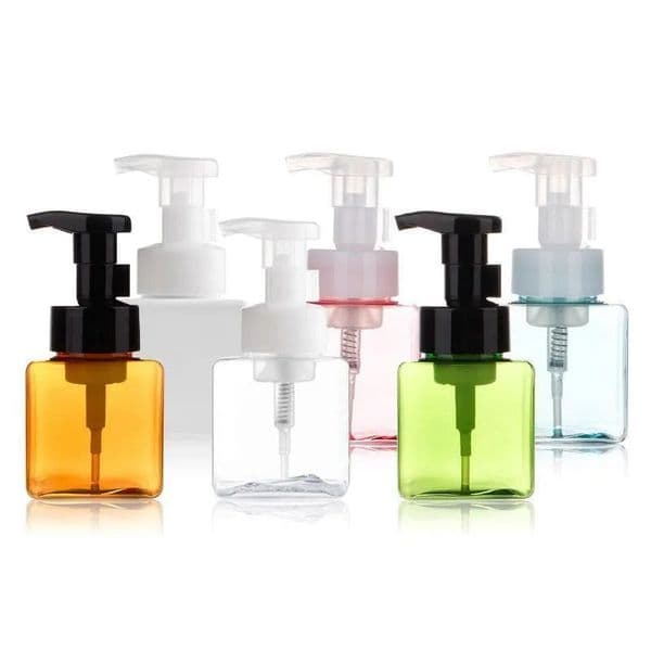 250ML Square Foaming Soap Dispenser Bottle - 8.5oz Plastic Lotion Pump Dispenser TAX Duty Free HJ