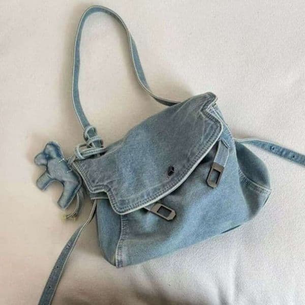 Denim Fashion Crossbody Bag, Large-Capacity Denim Commuter Tote, Vintage New Casual Versatile Shoulder Messenger Bag Kl928