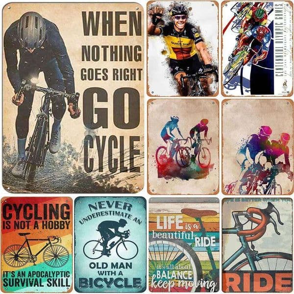 Cycling Metal Tin Signs Bike Ride Wall Decoration Plaque Vintage Art Poster Iron Painting for Man Cave Home Cafe Garden Club Bar 26H0507