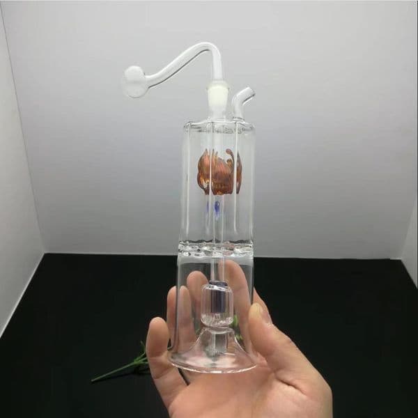 New Glass Smoking pipes hookah Oil Burner Pipes Smokings Double layered partition filter glass water bottle