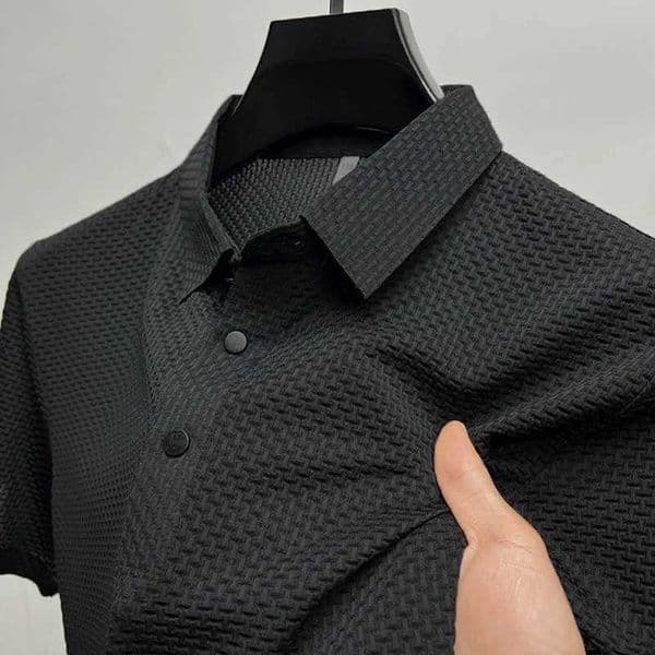 New Mens Business Casual Short Sleeved Bone Flower Solid Color Shirt Fashion Breathable Comfortable Summer Versatile Top H2605071