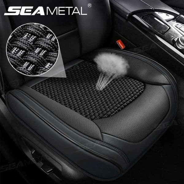 SEAMETAL Breathable Front Cover Ice Silk Cooling Cushion Full-Wrapped Anti-Scratch Car Seat Protector Universal