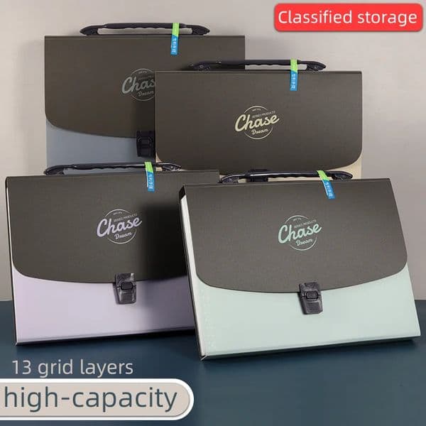 A4 Portable 13-Pocket Multi-Layer Expandable File Folder High-Capacity Student Exam Accordion Organizer Handheld 260506