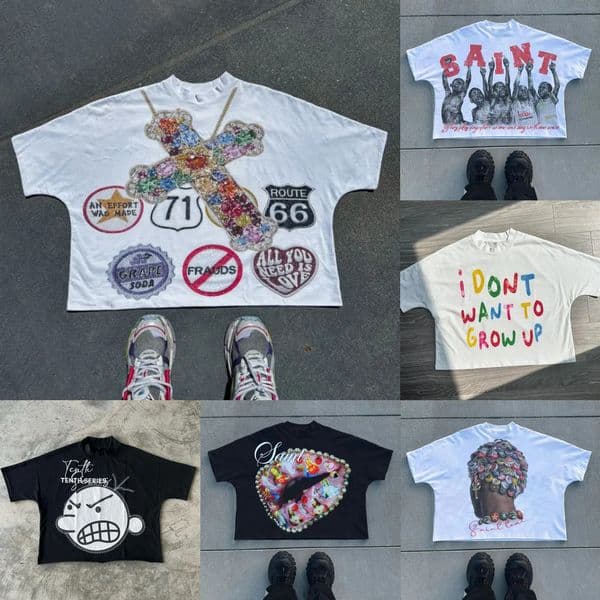 Mens T-shirt Vintage Graphic Printed Y2K T-Shirts bilionaiesly Summer Short Sleeves Harajuku Style Hip-hop Streetwear Women Tops