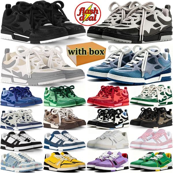with box designer running shoes men women skates shoes mens chaussure black grey blue pink trainers scarpe plate-forme athletic shoe