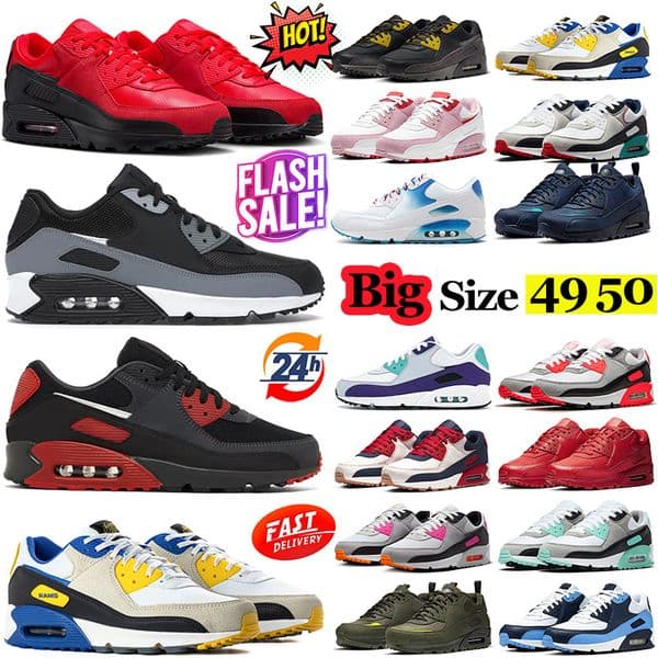 90 90s running shoes men women triple white black pink airbrush wolf grey obsidian infrared volt mens trainers outdoor sports sneakers big size 14 15 16