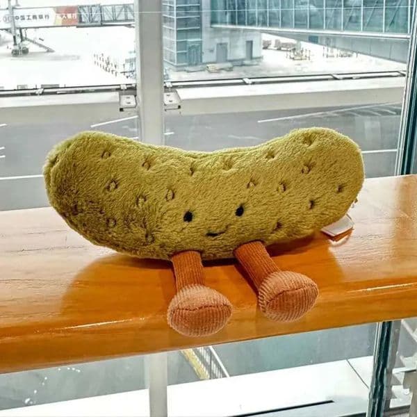 d Game And Toy Game Stuff Animal And Toy Cm stuff animal Green Sour Pickled Cucumber Plush Pillow With Legs Smiling Face Small Vegetable Food Cushion Decor