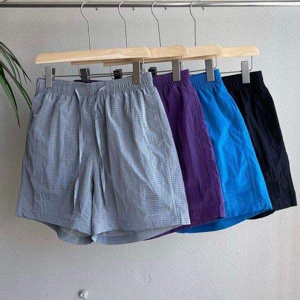 Men Women Summer Casual Cargo Shorts Metal Nylon Plaid Outdoor Sports Loose Fit Beach Pants S-XXL