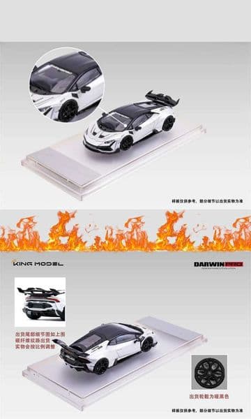 KING MODEL 164 DarwinPRO huracan Metal white Alloy Vehicle Collectible Car ModelL2605083AVP