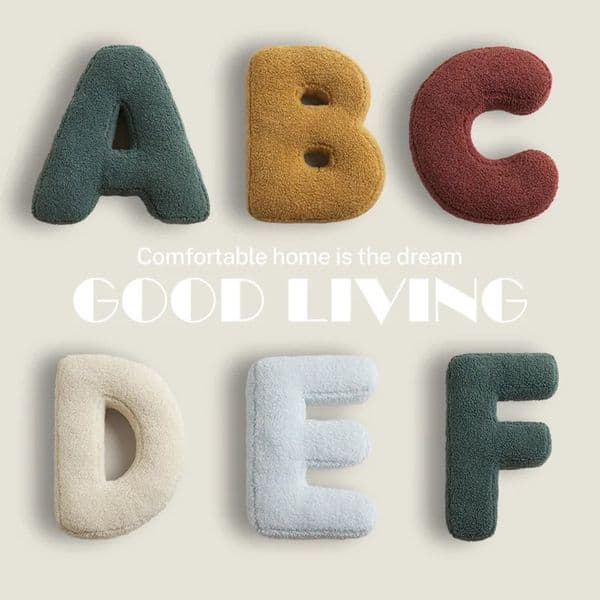Ins 26 English Letters Plush Throw Pillow Soft Stuffed Kids Toys Dolls Sofa Cushion Room Decor Shooting Props for Children Gifts 260507