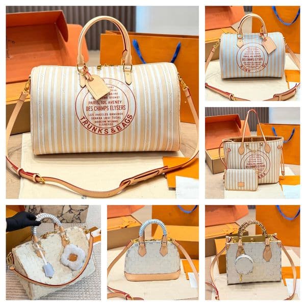 Designer bag Speedyss boston handbag travel purse Women shoulder Crossbody Luxury white Almas Checkerboard bag M28457 Nevers Shopping fulls bag Onthegos tote hobo