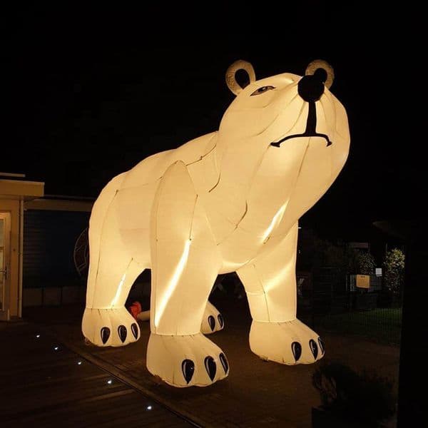 20ft length inflatable polar bear cartoon model giant white bears large animal balloon for advertising