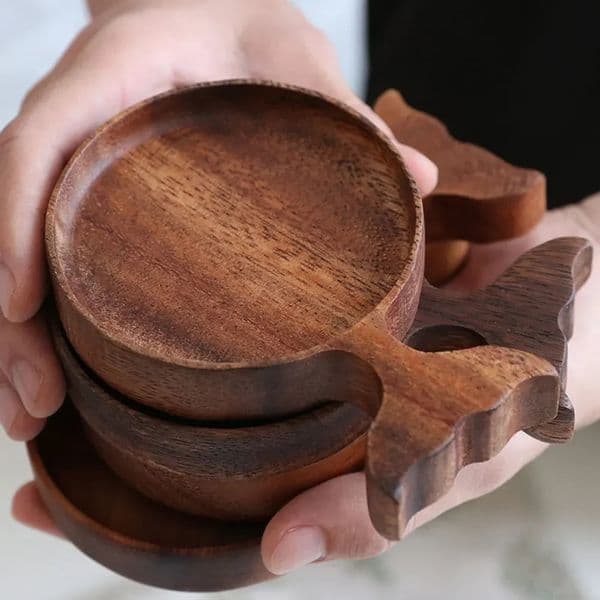 1/2/4/6pcs Wooden Fish-shaped Tray Condiment Tray Dessert Snacks Candy Tray Home Desktop Decoration Tray Kitchen Accessories 260507