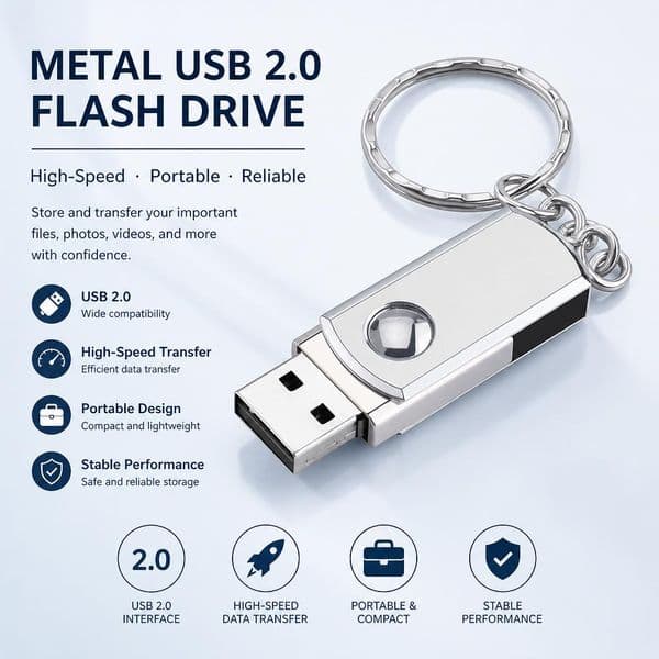 USB 2.0 Full Metal Flash Storage Device Sleek & Durable, Ideal for Fast File Exchange thumb disk flash disk U disk