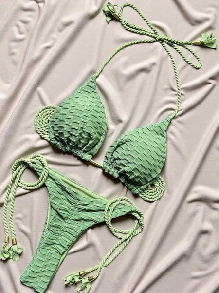 2026 new sexy bikini set with braided straps and split swimsuit 2-piece beach swimsuit X260507