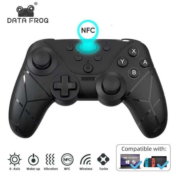Data Frog Controllers for Switch/Lite/OLED Pro Joystick NFC Wireless Switch Gamepad with Turbo S260506