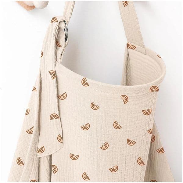Muslin Nursing Covers for Breastfeeding Breathable Cotton Nursing Apron Privacy Cover with Arch Neckline for Mom Baby Multi use 260507
