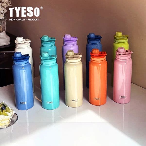 TYESO Thermos Bottle Car Insulated Flask Water Tumbler for Outdoor Sports Travel Vacuum Flasks Stainless Steel Thermal Cup 260508