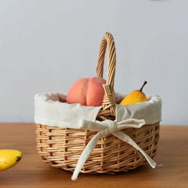 Handmade Willow Easter Basket Natural er with Handle for Easter Egg Hunt He Decor Spring Decoration Gift Fruit BasketJ260508