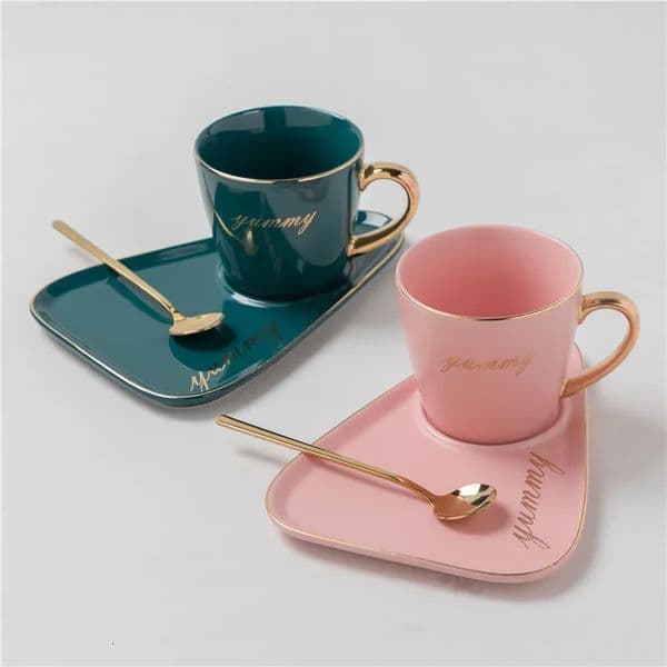 Coffee milk tea cup office el leisure tea Gift box Cup With Spoon European Luxurious Ceramic Office Coffee Cup camping 260508