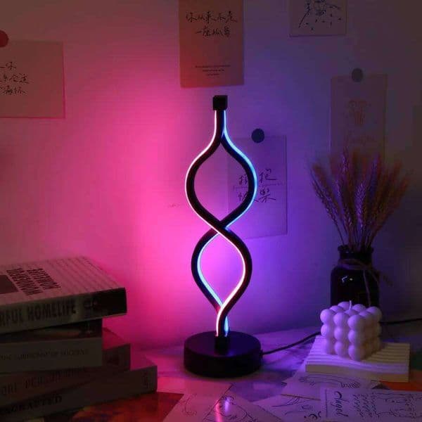 1PC Creative Twist Shape Purple USB Desk Lamp Decoration S260507