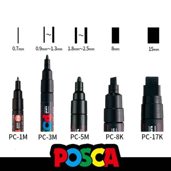 Japanese Uni Acrylic Marker Pen5pcs posca rotuladores WhiteBlack permanent graffiti markers paint pen POP Poster Art Supplies 260508