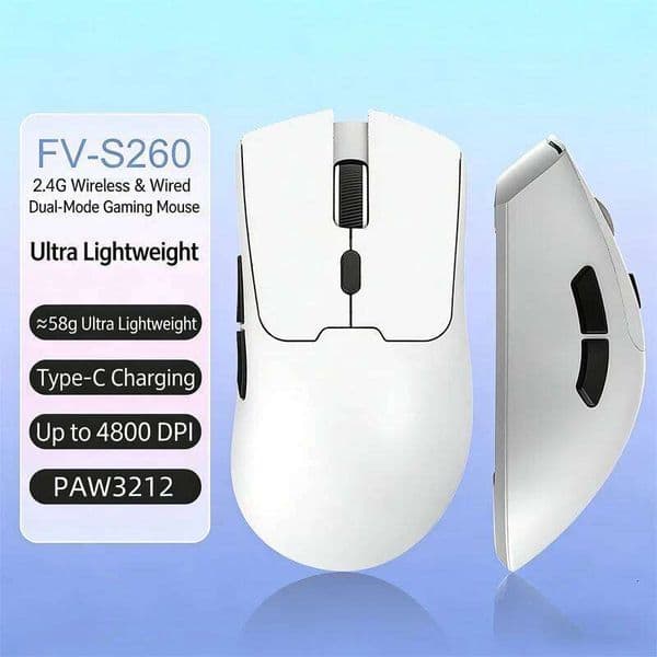 New S260 BT lightweight esports game mouse 4800DPI mobile long battery life 2.4GHz wireless receiver 26L0508