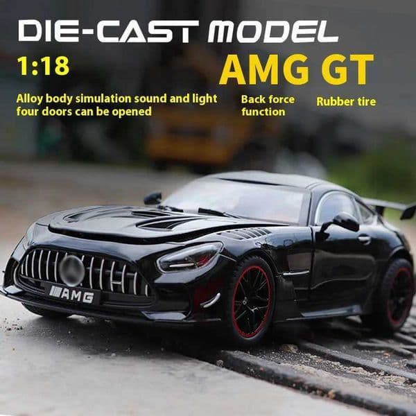 118 AMG cool sports car alloy model cool sound and light simulated interior restore details exquisite desktop ornamentsL260508WJOG