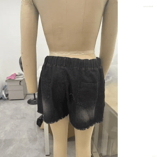 Women's Shorts Jean Womens Drawstring Stretchy Casual Loose Elastic Pull On