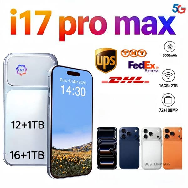 I16/i17 Pro Max Professional Edition Unlock Phone i16 Smartphone Camera 2TB RAM Face ID Full Screen Smart Computer Smartphone Android Phone Green Label Sealed Box