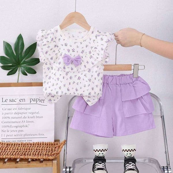 New Baby Girl Clothes Suit Summer Children Fashion Cute T-Shirt Shorts 2Pcs/Sets Toddler Casual Costume Infant Kids Tracksuits 26Y0508
