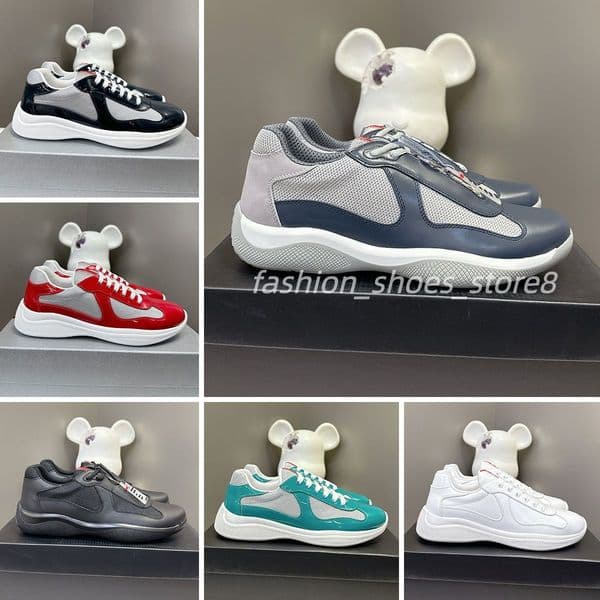 Americas Cup Original Designer Shoes Luxury Sneakers Mens Trainers Womens Casual Shoes Top quality Patent Leather nylon mesh breathable outdoor Shoes sneaker 35-48