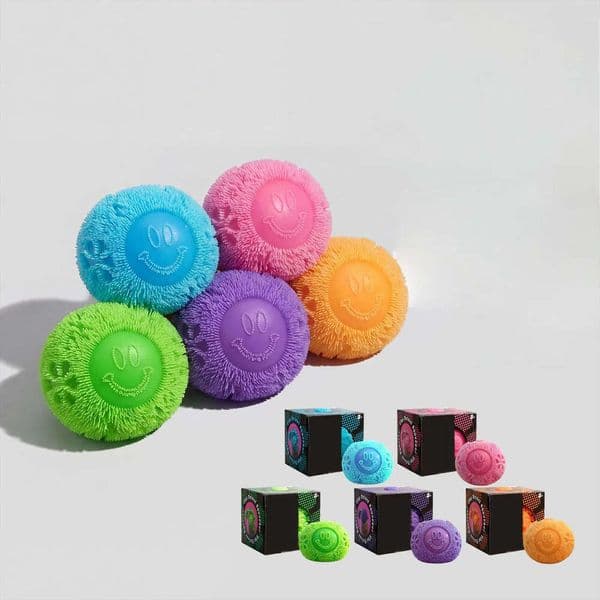 Needoh Fuzz Ball 200 Pieces Squeeze Soft Fluffy Flower Power Portable Stress Anxiety Relief Fidget Squishy Toy
