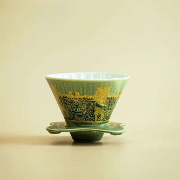 2026 New Sanxingdui Creative Manual Cup Household Bag Coffee Filter Appliance Ceramic V-Shaped Funnel Leach Drip Type Yaao Designer
