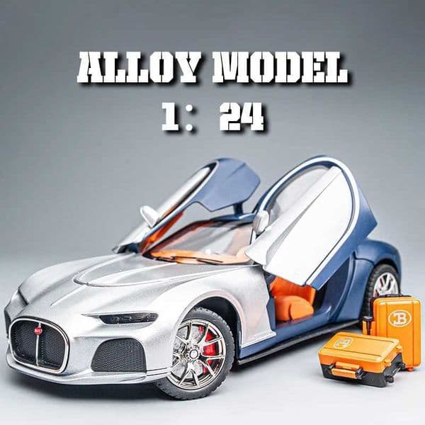 124 luxury sports car alloy model simulated sound and light painted interior restored details desktop ornamentsL2605089DXF