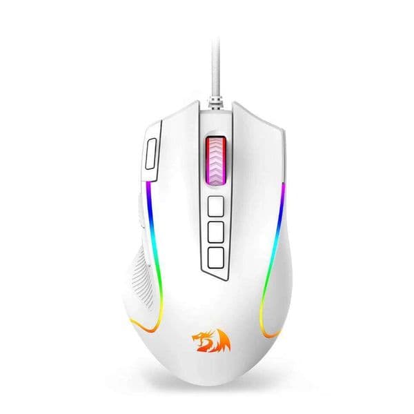 Redragon M612 Predator RGB Gaming Mouse 8000 DPI Wired Optical with 11 Programmable Buttons, White 26L0508