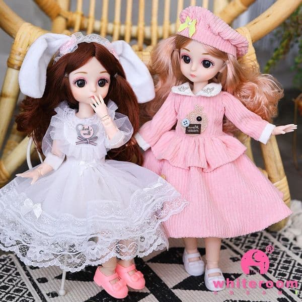 30cm BJD Doll Toy For Girls Children Retro Classic Wedding Dress Lolita Rabbit Girl Holiday Birthday Gift Long Hair260507