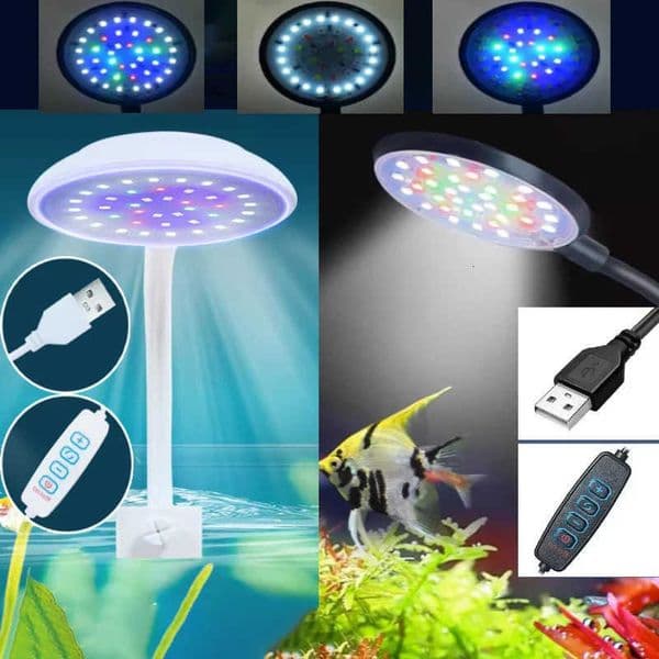 5V/7V LED 5V USB Fish Tank Clip Lamp Decorate Led Full Spectrum Control Lamp Algae Lamp Mini Ornamental Small Tank Lighting H260508