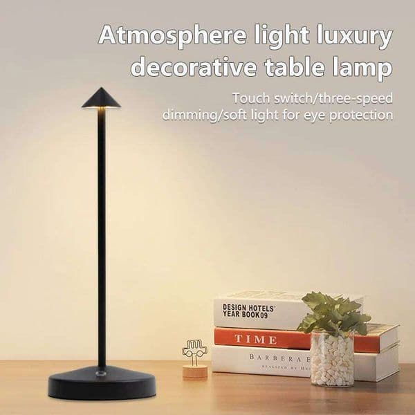 LED Table Rechargeable Touch Sensor Cordless Desk Lamp 3 Colors Bedside Creative Ambient Bar Room Decor Night Light S260507