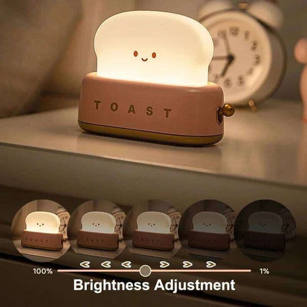 Bread Toast Table Light Toaster Nightlight Creative USB Rechargeable Led Lamp Decor Holiday Baby Bedroom For Birthday Gift S260507