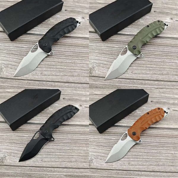 2024 Newest Kiku XR LTE Mini Flipper Folding Knife Satin Plain Blade Natural Linen Micarta Handles Portable Outdoor Hunting Hiking Pocket Knife 3300 3200